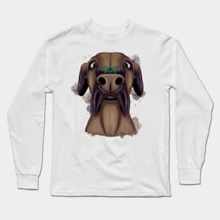 Funny Great Dane and grasshopper Long Sleeve T-Shirt